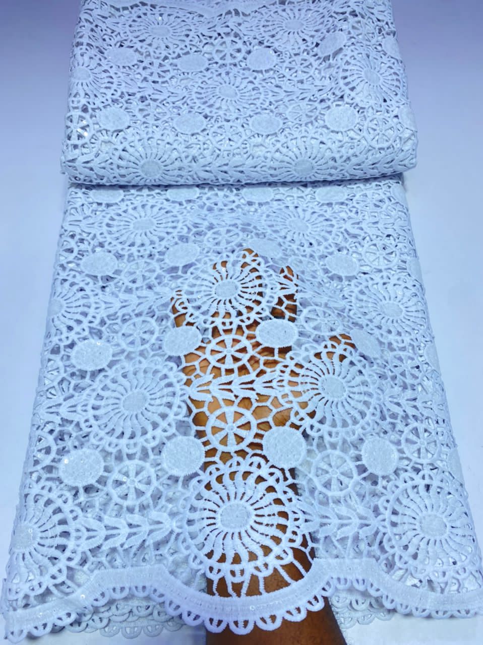 Fabric made with lace
